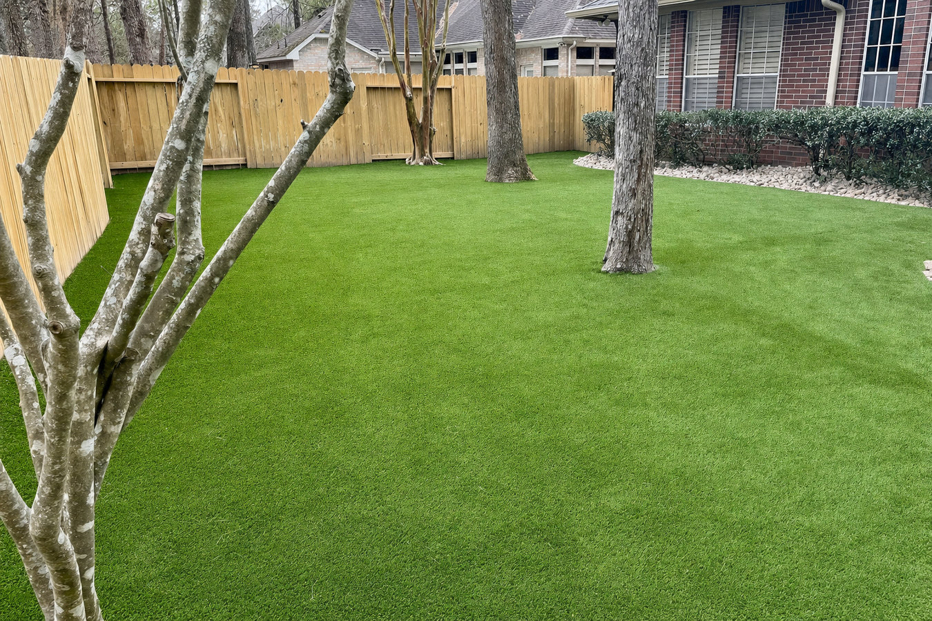 Residential turf installation in Bryan, TX